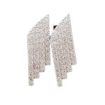 Silver earrings with lots of zirconia stones