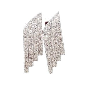 Silver earrings with lots of zirconia stones