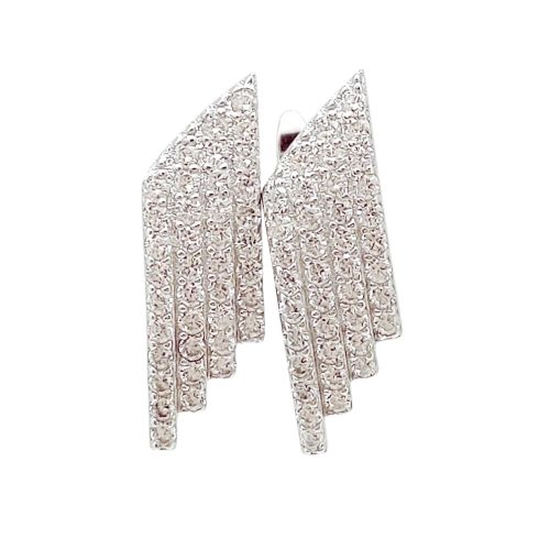 Silver earrings with lots of zirconia stones