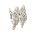 Silver earrings with lots of zirconia stones