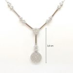 Silver necklace with Y-shaped zirconia stones