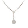 Silver necklace with Y-shaped zirconia stones