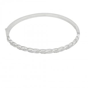 Silver bangle bracelet Wave