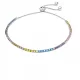 Silver tennis bracelet with colored stones