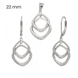 Silver jewelry set with pendant earrings