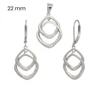 Silver jewelry set with pendant earrings