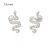 Silver snake earrings with ball closure