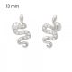 Silver snake earrings with ball closure