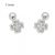 Silver flower earrings with ball closure