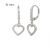 Silver heart latch-back stud earrings