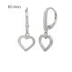 Silver heart latch-back stud earrings