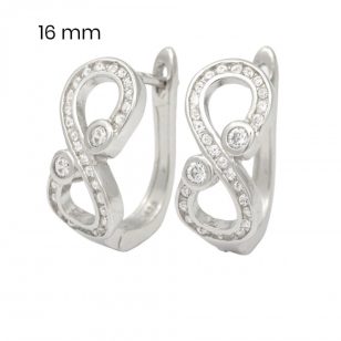 Silver French clasp earrings with infinity symbol