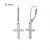 Silver cross drop / dangle earrings