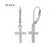 Silver cross drop / dangle earrings