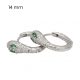 Silver snake earrings with green eyes