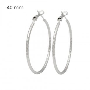 Silver hoop earrings with delicate engraving