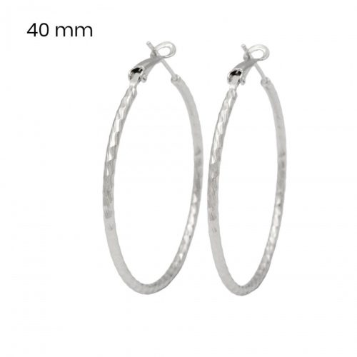 Silver hoop earrings with delicate engraving