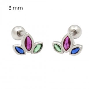 Silver-tone leaf earrings