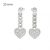 Silver dangling heart earrings