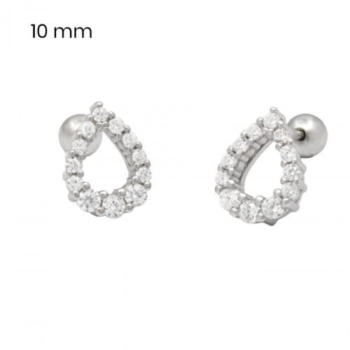 Silver drop earrings with ball closure