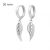 Silver hoop earrings with angel wings