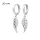 Silver hoop earrings with angel wings