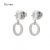 Silver drop / dangle earrings with oval hoop