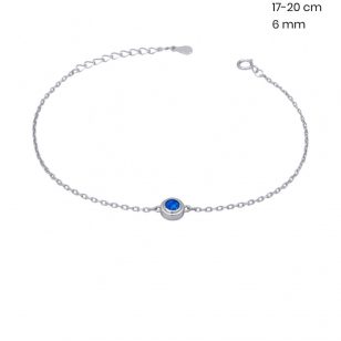 Silver bracelet with blue opal stones