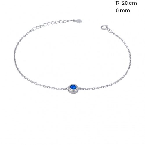 Silver bracelet with blue opal stones