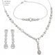3-piece silver jewelry set: necklace, bracelet, earrings