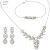3-piece silver jewelry set: earrings, necklace, bracelet