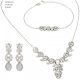 3-piece silver jewelry set: earrings, necklace, bracelet