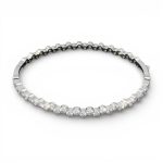 Silver bangle bracelet with stones all around