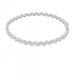 Silver bangle bracelet with stones all around