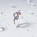 Silver ring with pretzel heart 