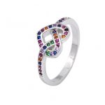 Silver ring with pretzel heart 