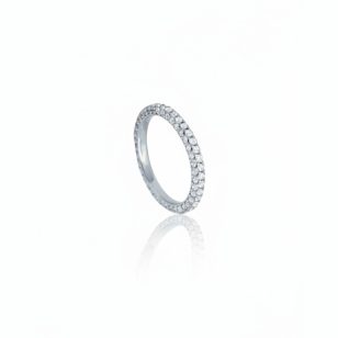 Silver Infinity ring with many stones