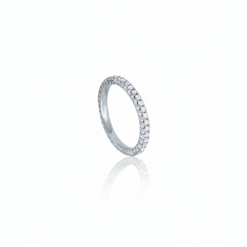 Silver Infinity ring with many stones