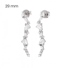 Silver stud earrings with stones