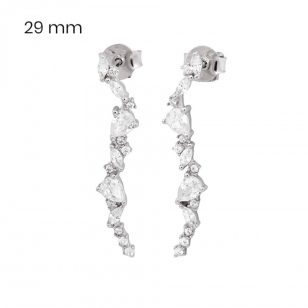 Silver stud earrings with stones