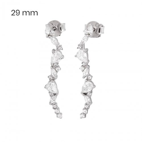 Silver stud earrings with stones