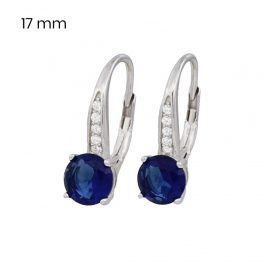 Silver earrings with blue stones