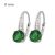 Silver earrings with green stones