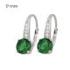 Silver earrings with green stones
