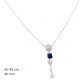 Silver necklace with dangling blue stone