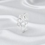 Silver double heart ring
