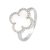 Silver pearl ring with four-leaf clover