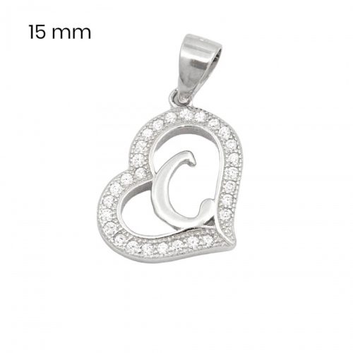 Silver pendant with the letter C