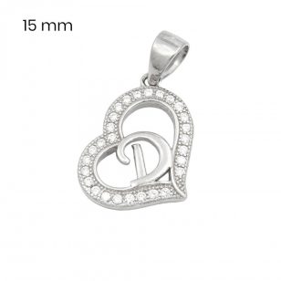 Silver pendant with the letter D