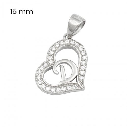 Silver pendant with the letter D